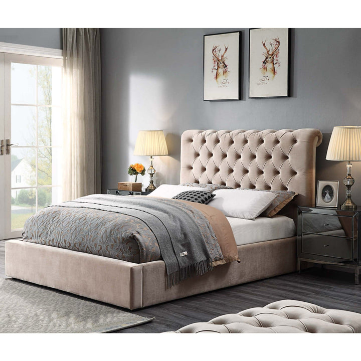 Frederic Velvet Bed Frame King - DLB Furniture