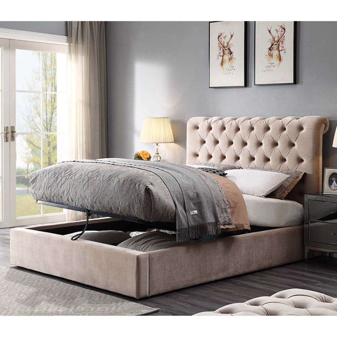 Frederic Velvet Bed Frame King - DLB Furniture
