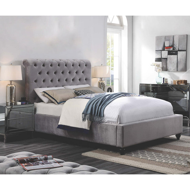 Frederic Velvet Bed Frame King - DLB Furniture