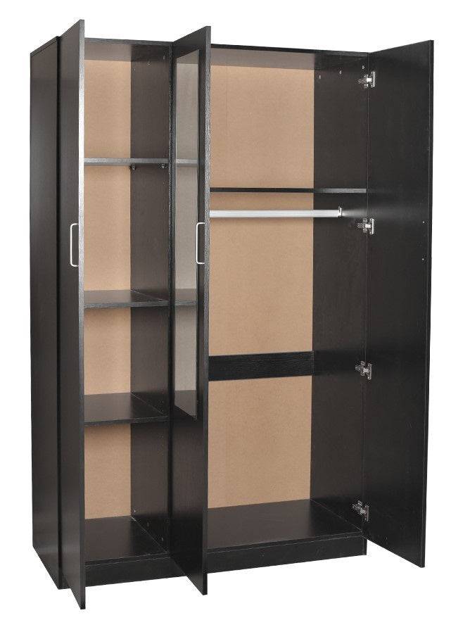 Dia 3 Door Wardrobe (Black) - Easy Home Furniture