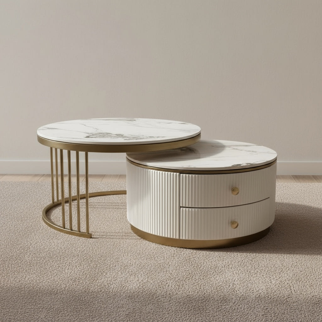 Luna Round Coffee Table 2 piece set - DLB Furniture
