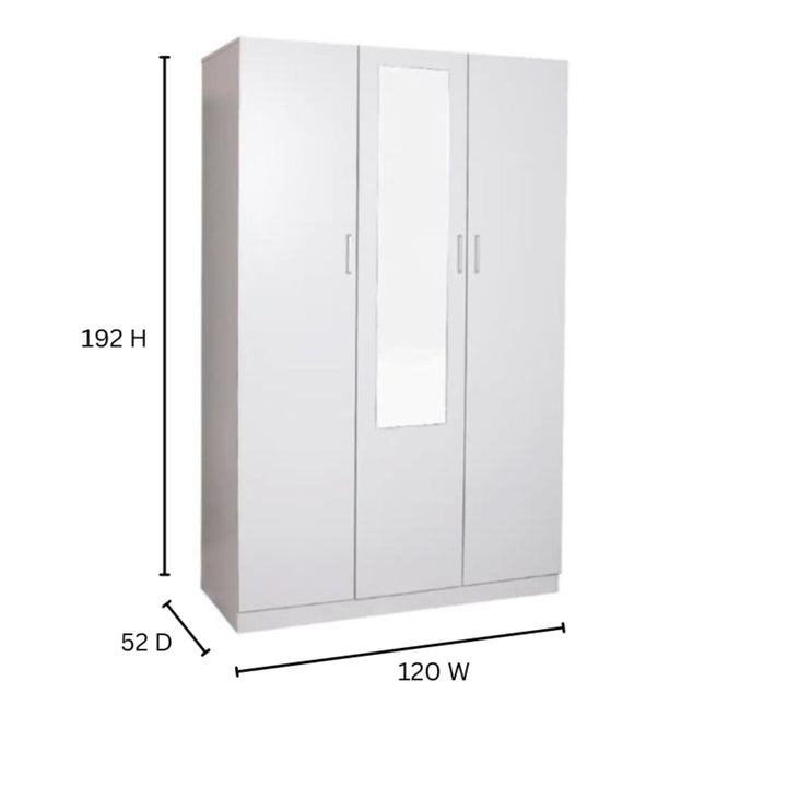 Dia 3 Door Combo Wardrobe White