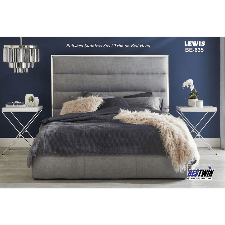 Lewis Fabric Queen Bed Frame