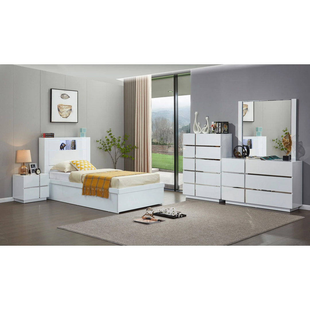 Nevada Modern Gas Lift Platform Bed with Storage,King Single - DLB Furniture