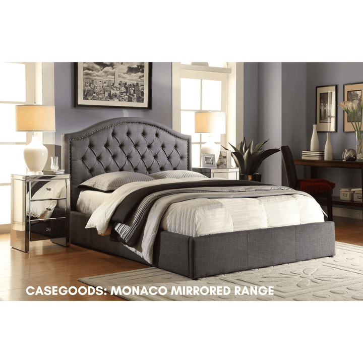 Windsor Fabric Queen Bed Frame - DLB Furniture