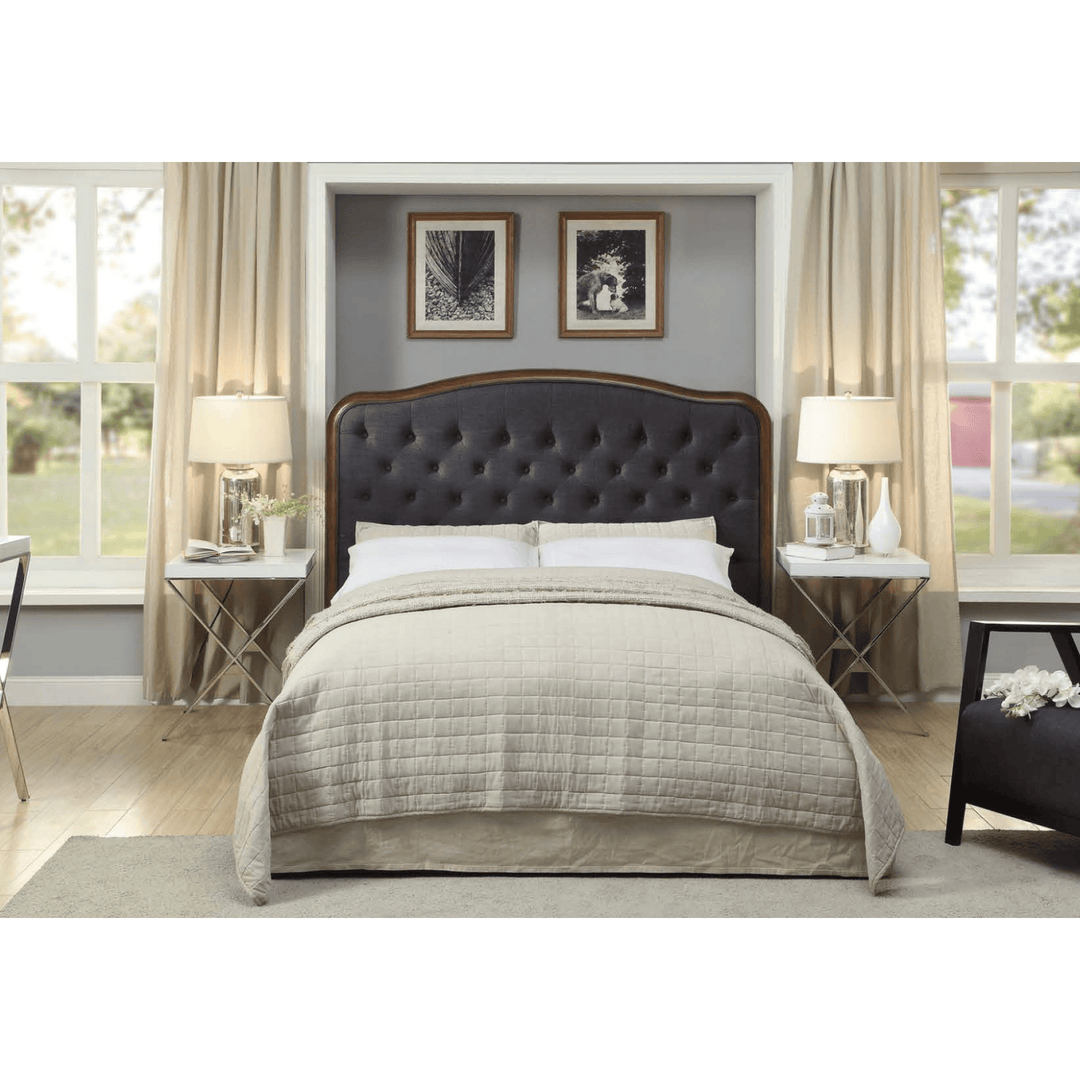 Jasmine Upholstered King Bed With Wooden Frame - DLB Furniture