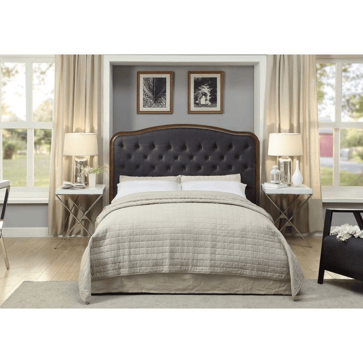 Jasmine Upholstered King Bed With Wooden Frame - DLB Furniture