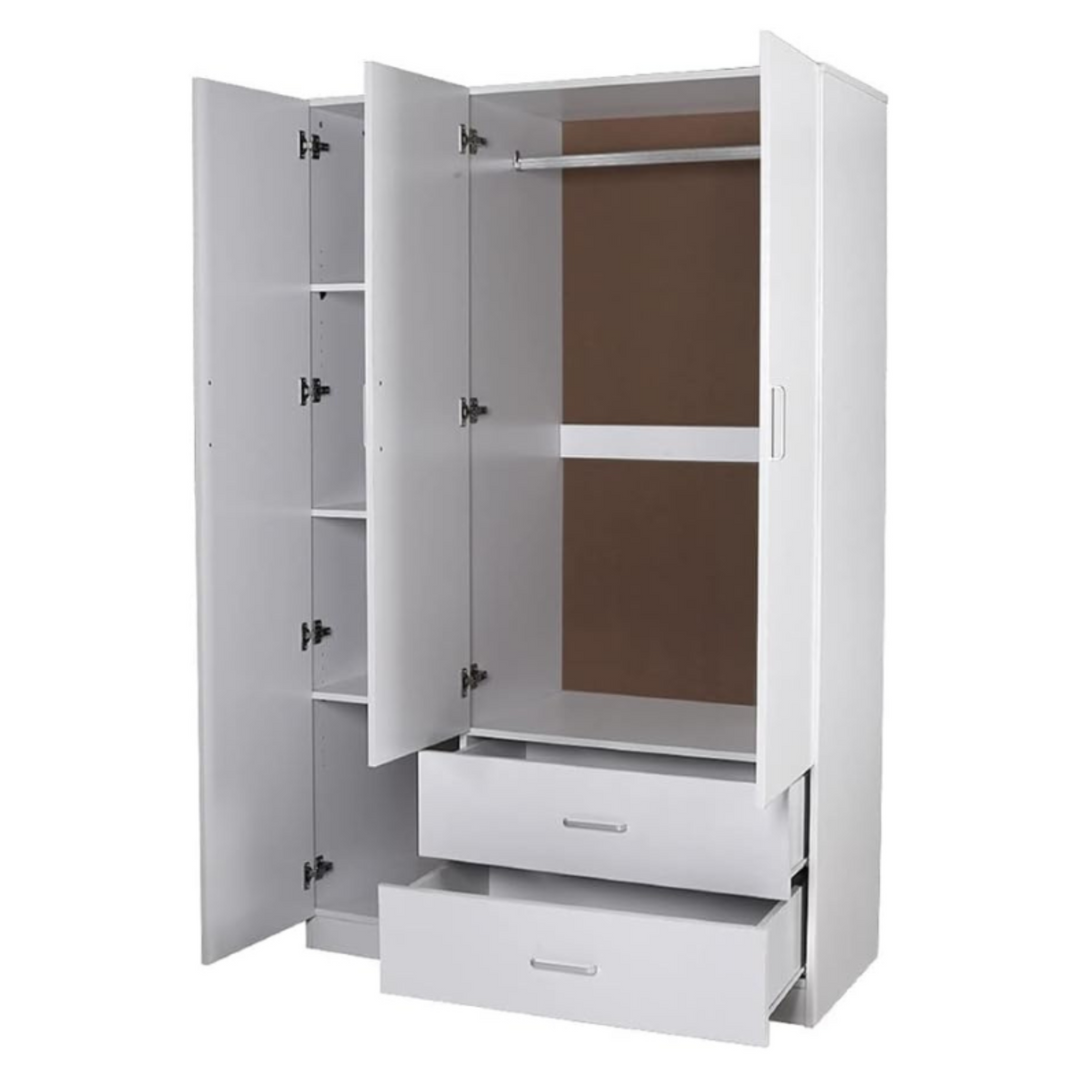 Bali Melamine 3 Doors 2 Drawer White - DLB Furniture