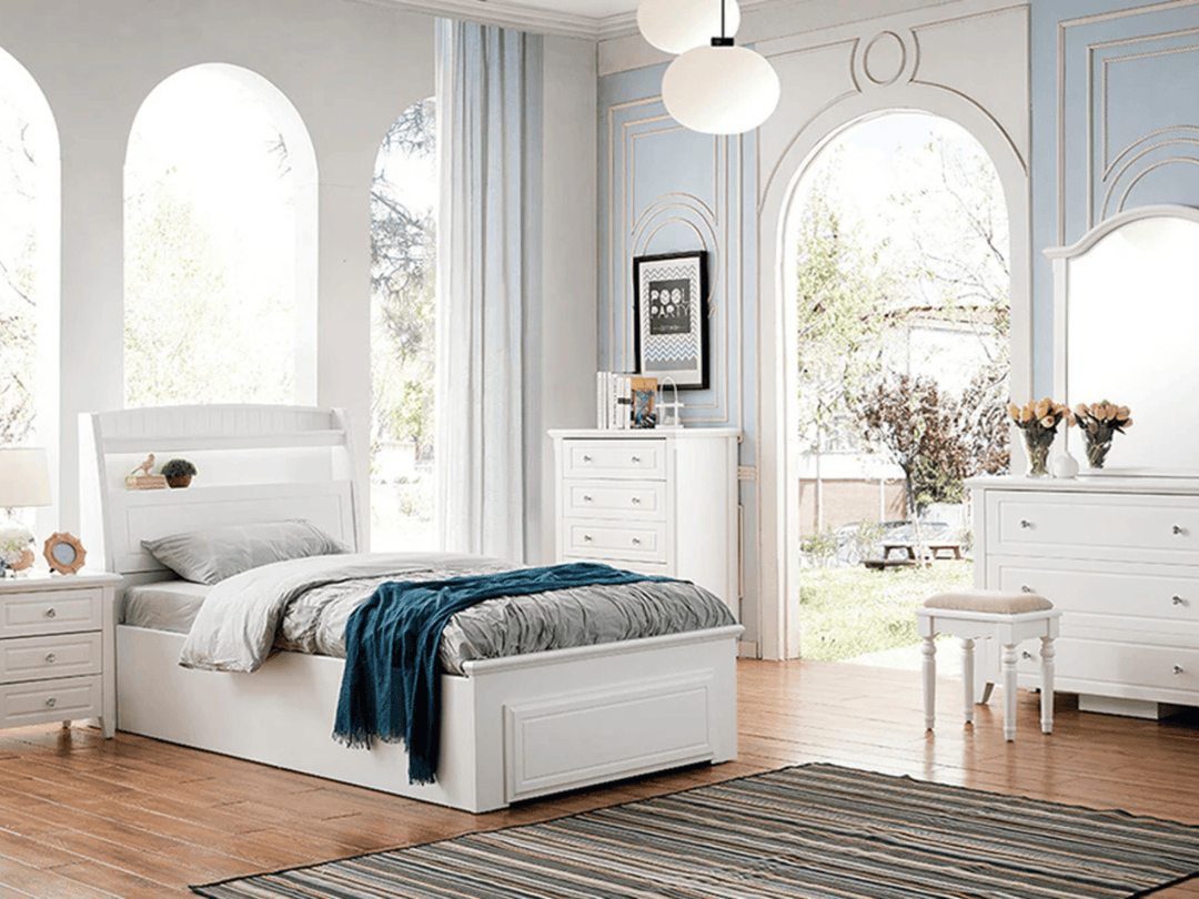 Alicia Storage Bed White Queen - DLB Furniture