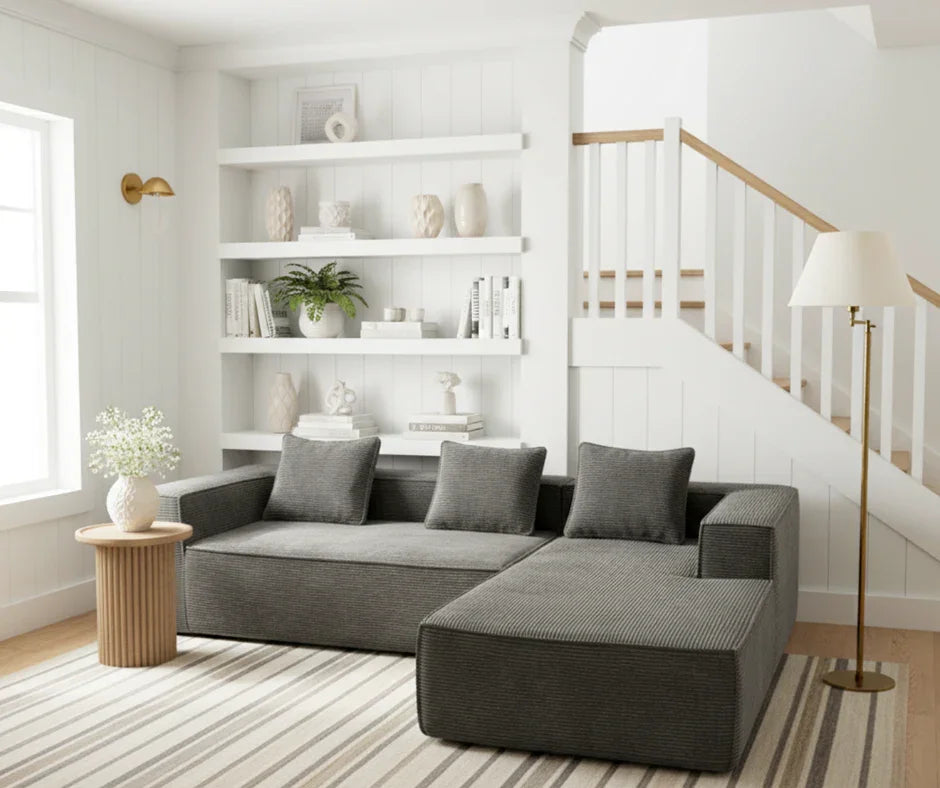 Akemi L Shape Sofa - Grey - DLB Furniture