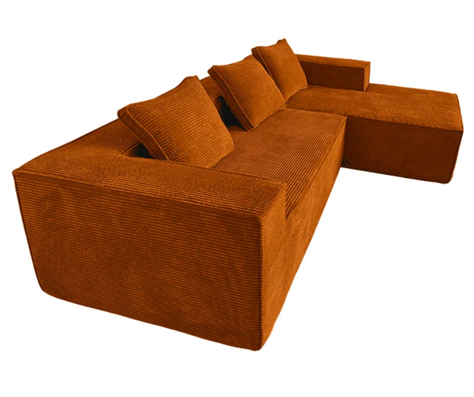 Akemi L Shape Sofa - Burnt Orange