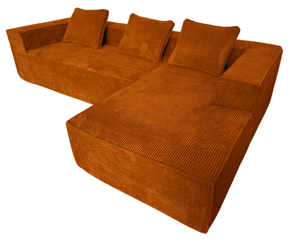 Akemi L Shape Sofa - Burnt Orange
