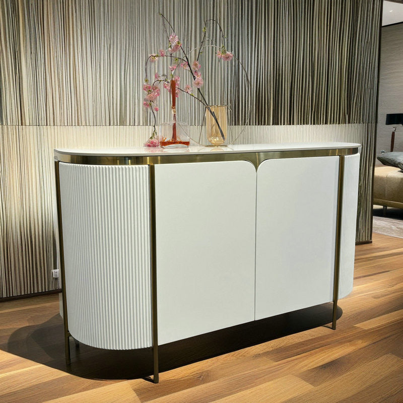 Catalyst Buffet Table Sintered Stone Top White 120/150cm - DLB Furniture