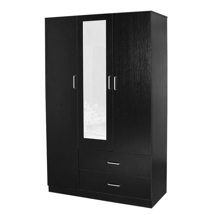 Dia 3 doors 2 drawers Mirror Wardrobe – Black - Easy Home Furniture