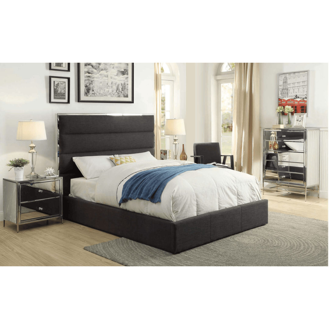 Lewis Fabric Queen Bed Frame - DLB Furniture