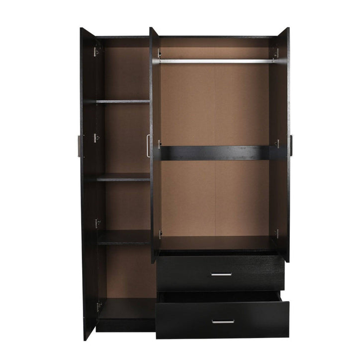 Dia 3 doors 2 drawers Mirror Wardrobe – Black - Easy Home Furniture
