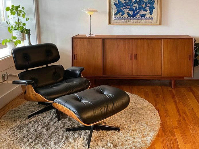 Eames Chair with Ottoman Genuine Leather - DLB Furniture