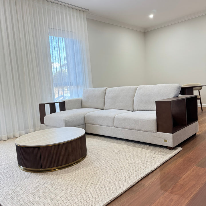 Arcadia luxury coffee table travertine sintered stone top