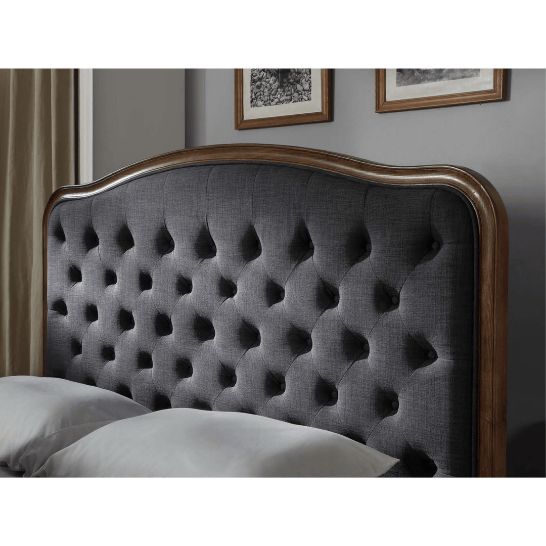 Jasmine Upholstered King Bed With Wooden Frame - DLB Furniture