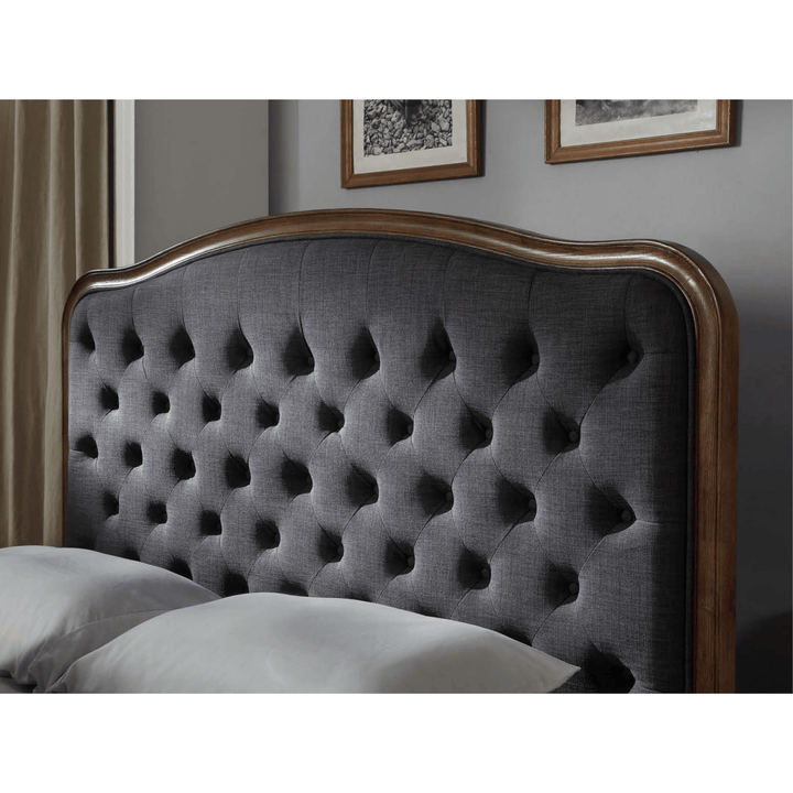 Jasmine Upholstered King Bed With Wooden Frame - DLB Furniture