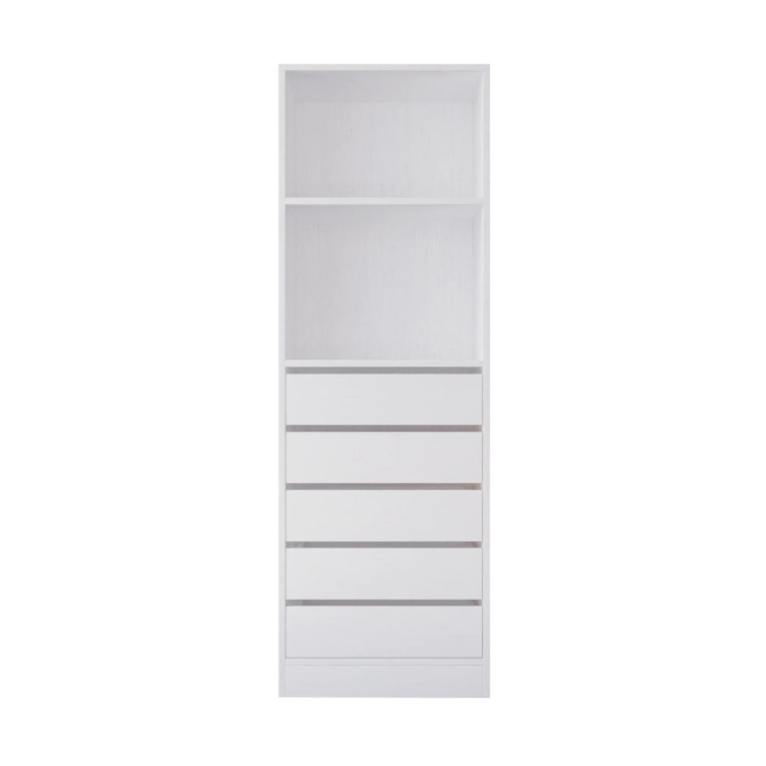 Botany 5 Drawer Shelves 600 - White - DLB Furniture
