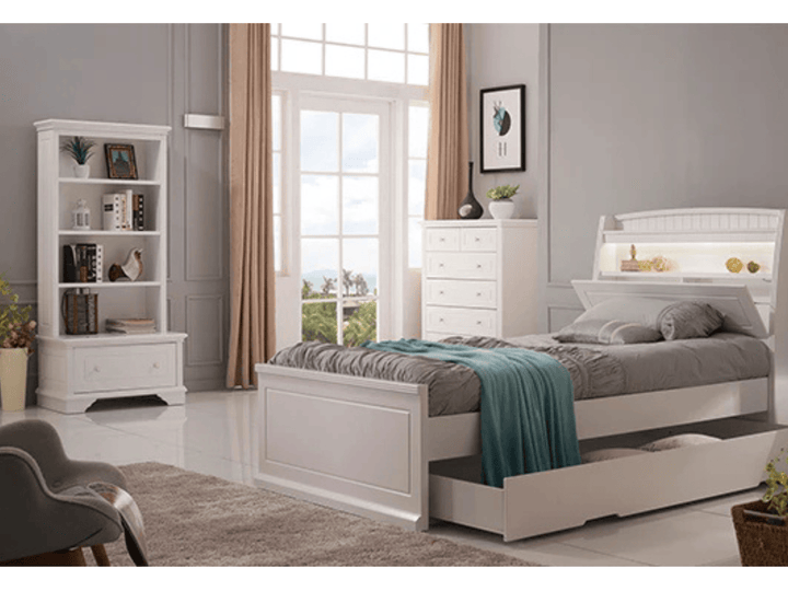 Alicia Storage Bed White Queen - DLB Furniture