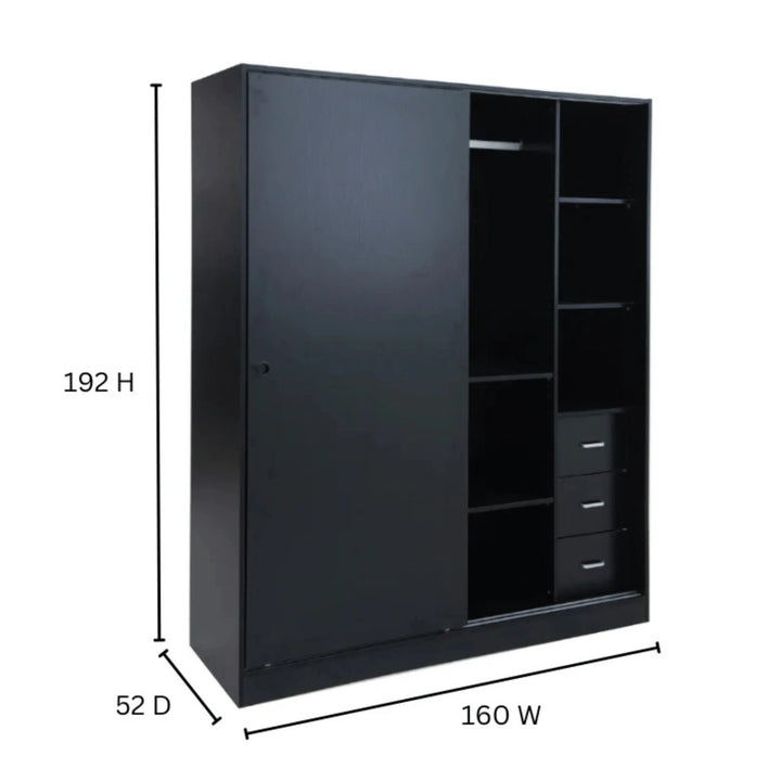 Built-in Modular Door wardrobe sliding Black