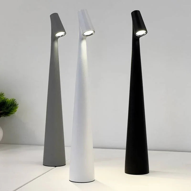 Long Table Lamp Rechargeable Toch Button Black/White - DLB Furniture