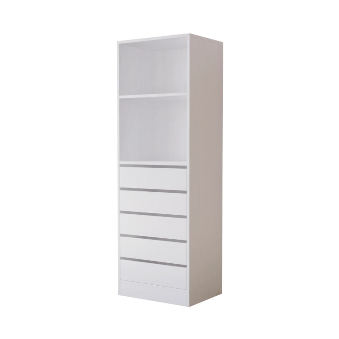 Botany 5 Drawer Shelves 600 - White - DLB Furniture