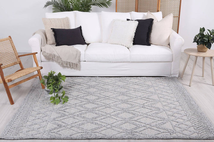 Himalaya Cobblestone Tribal Grey Wool Rug - DLB Furniture