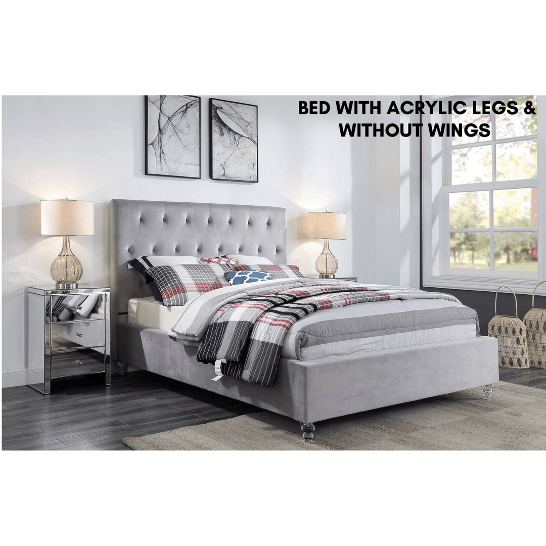 Merida King Single Velvet Bed - DLB Furniture