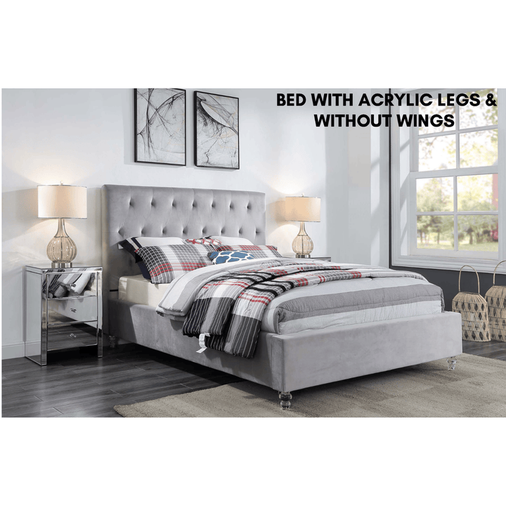 Merida King Single Velvet Bed - DLB Furniture