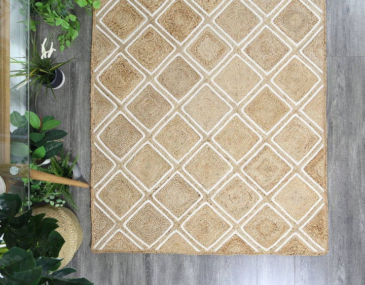 Artisan Beige Parquetry Rug - DLB Furniture