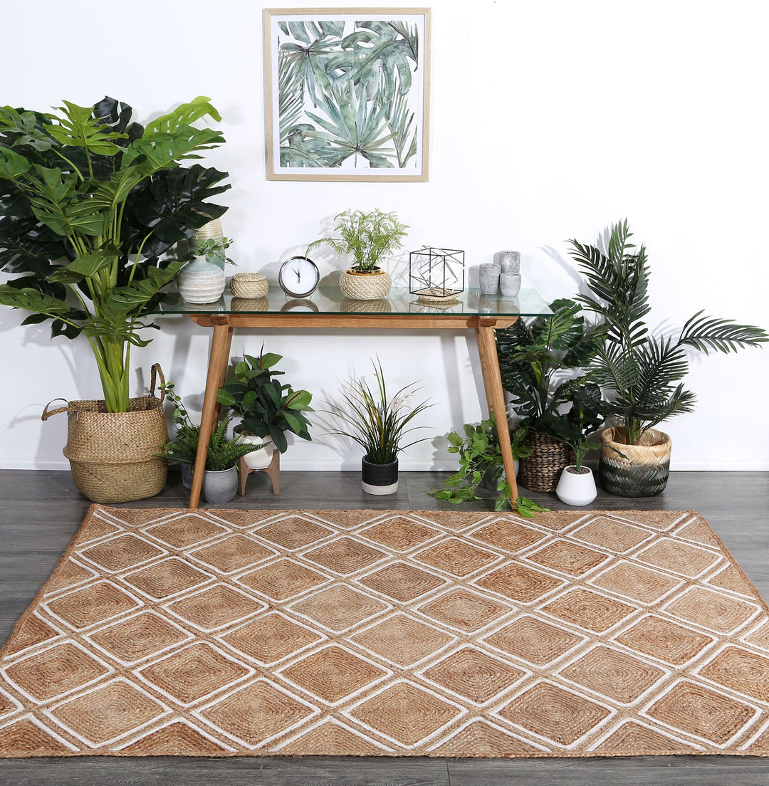 Artisan Beige Parquetry Rug - DLB Furniture