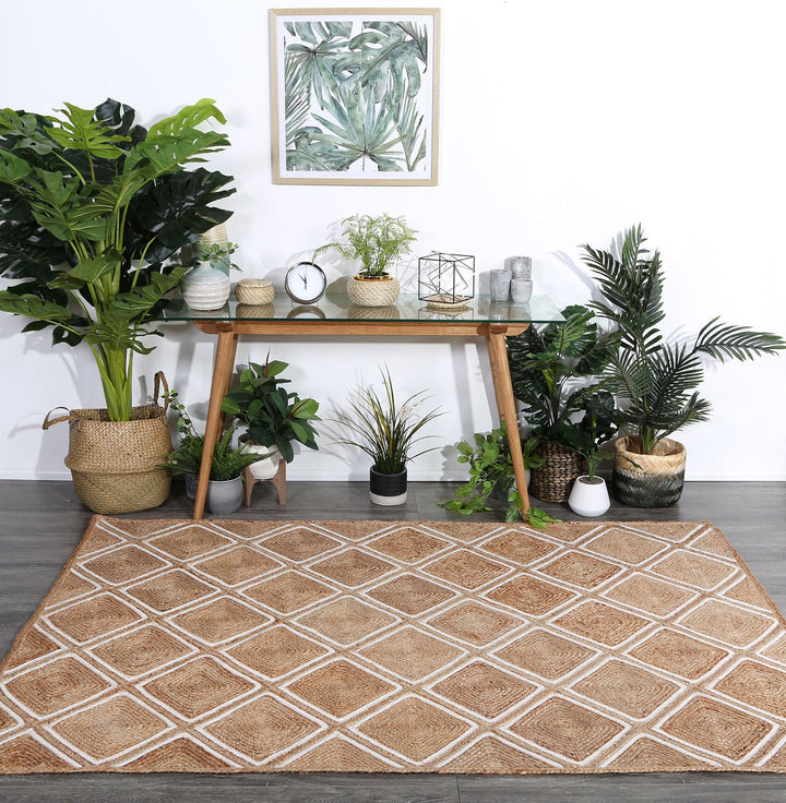 Artisan Beige Parquetry Rug - DLB Furniture