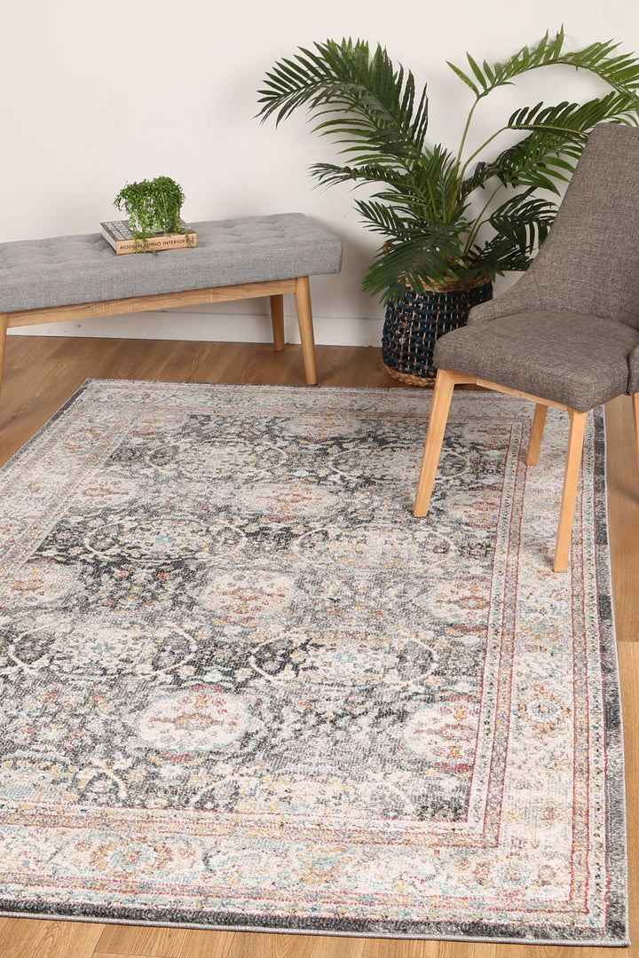 Artifact Shang Ogee Black and Red Rug - DLB Furniture