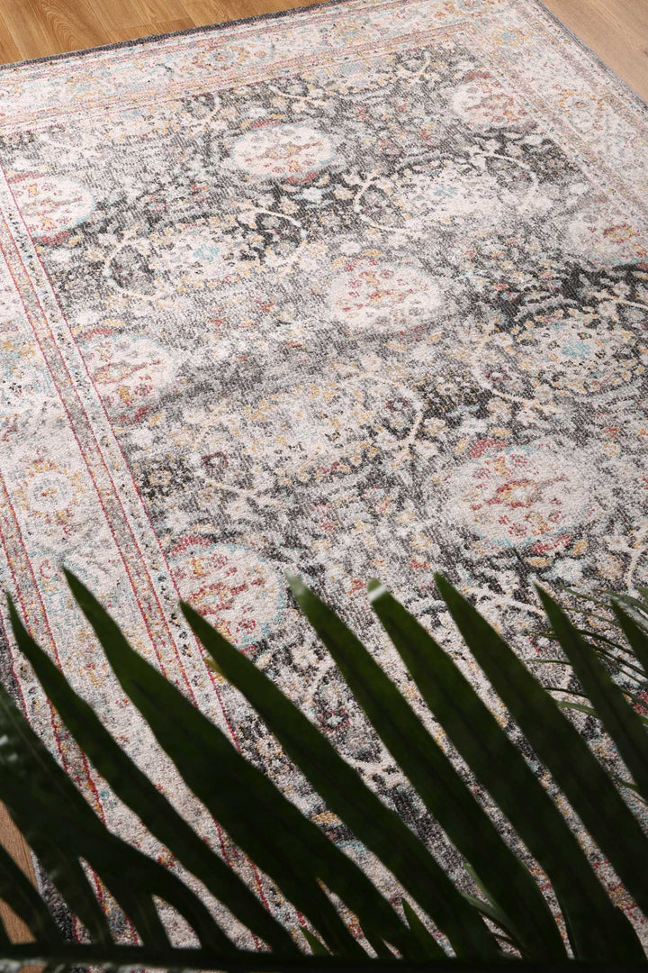 Artifact Shang Ogee Black and Red Rug - DLB Furniture