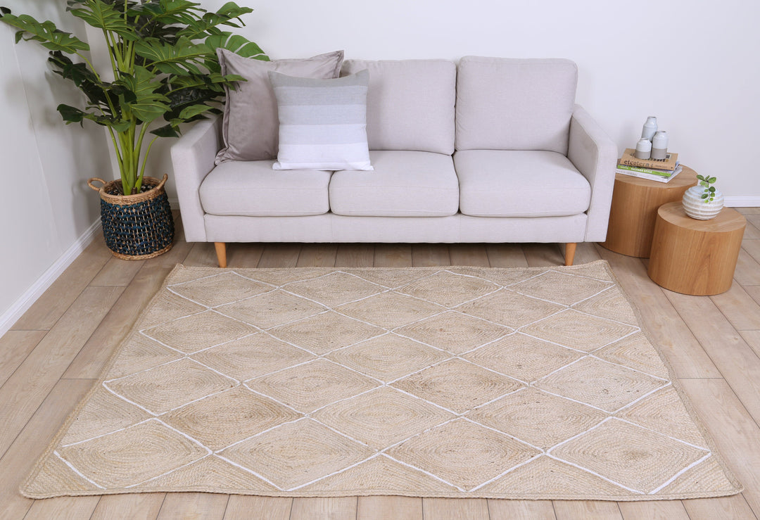 Artisan Pearl Diamond Rug - DLB Furniture
