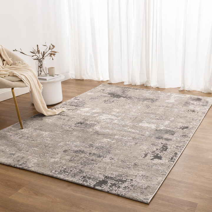 Atina Distressed Abstract Beige Grey Rug - AT01 - DLB Furniture