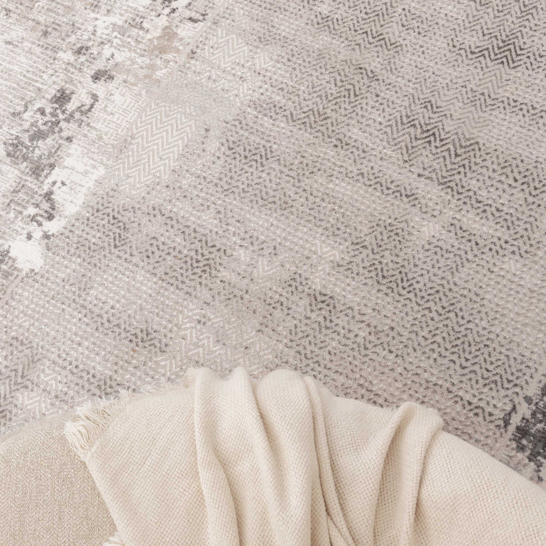 Atina Distressed Border Beige Grey Rug - AT04 - DLB Furniture