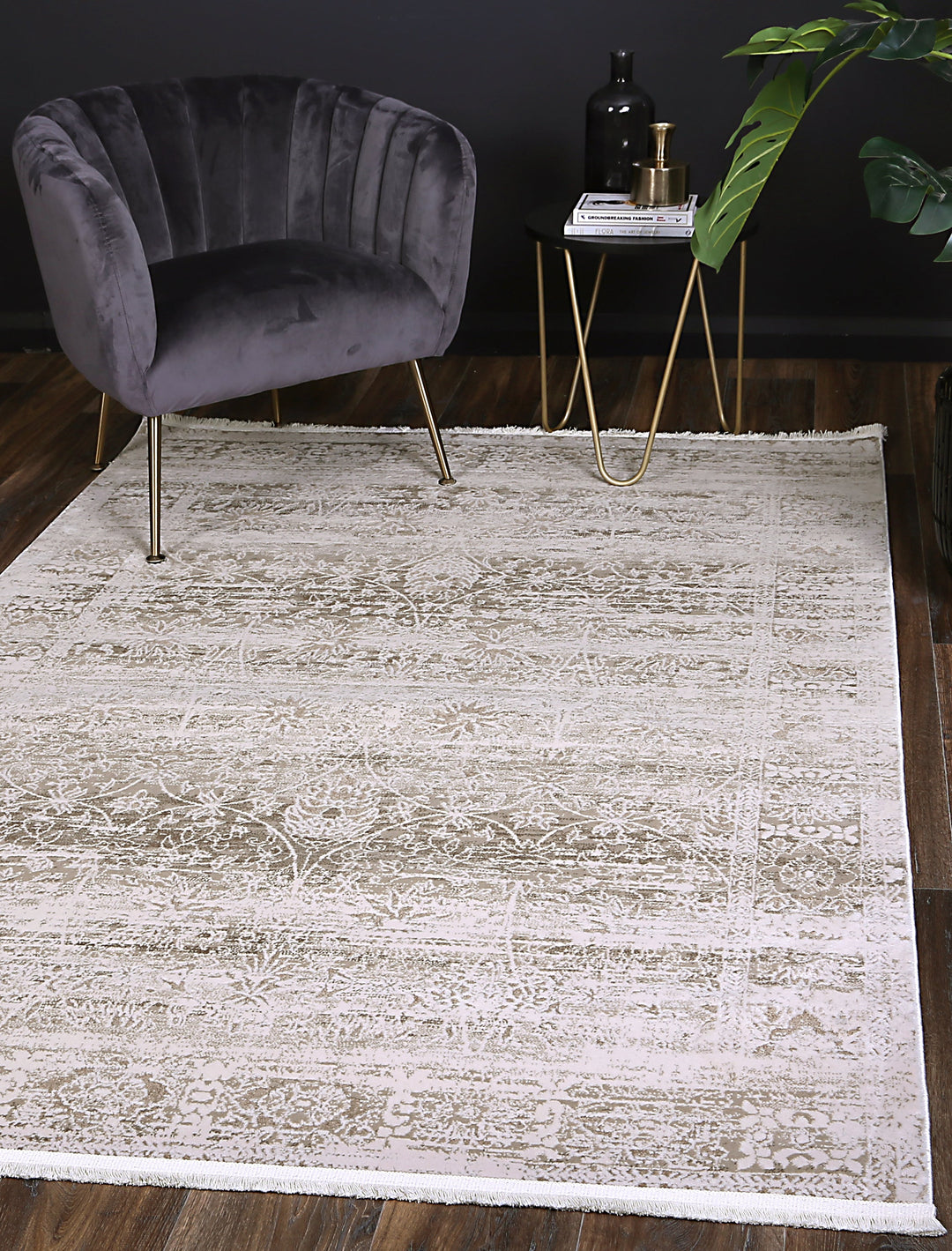 Bohemian Paradise Solid Beige Modern Rug - DLB Furniture