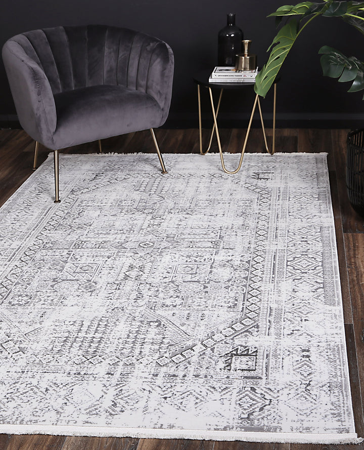Bohemian Paradise Panel Grey Rug - DLB Furniture