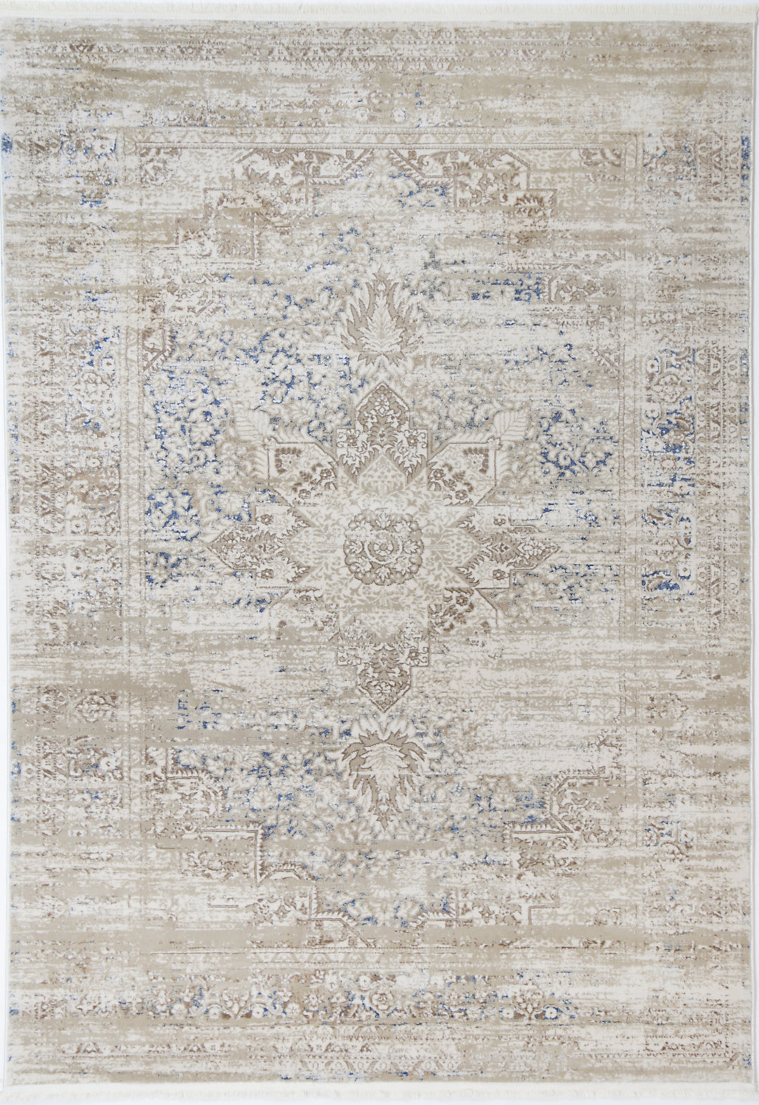 Bohemian Paradise Medalion Beige Blue Rug - DLB Furniture