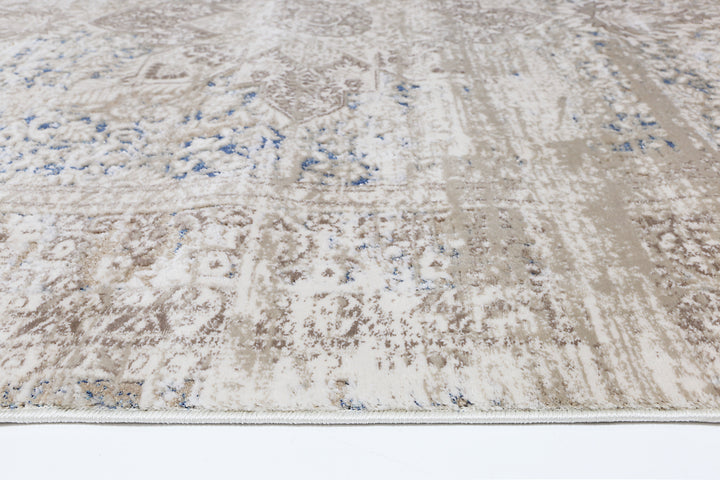 Bohemian Paradise Medalion Beige Blue Rug - DLB Furniture