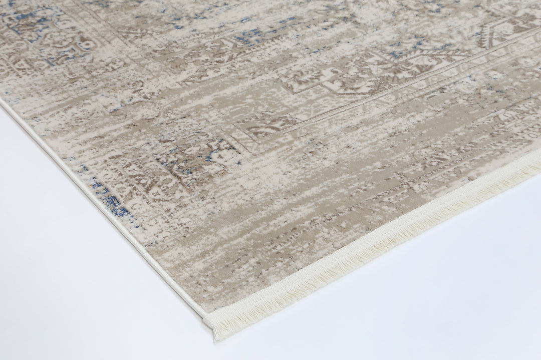 Bohemian Paradise Medalion Beige Blue Rug - DLB Furniture