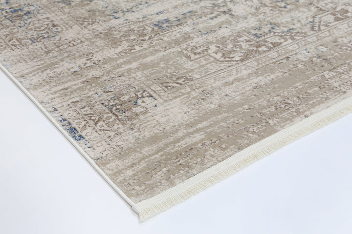 Bohemian Paradise Medalion Beige Blue Rug - DLB Furniture