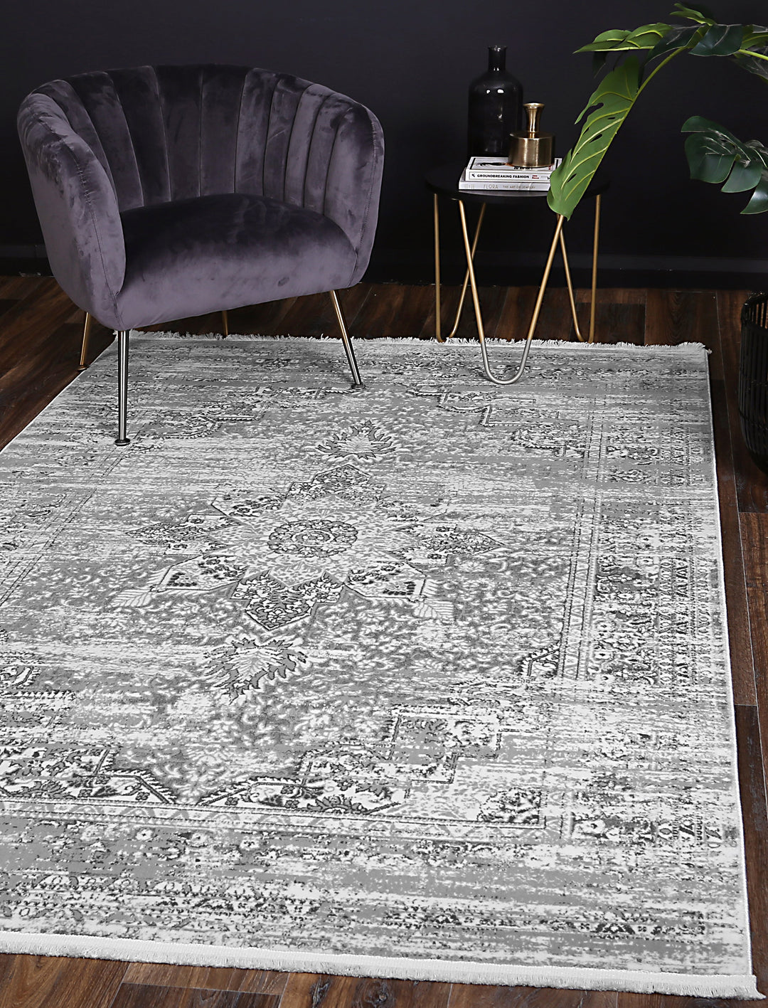 Bohemian Paradise Medalion Grey Rug - DLB Furniture