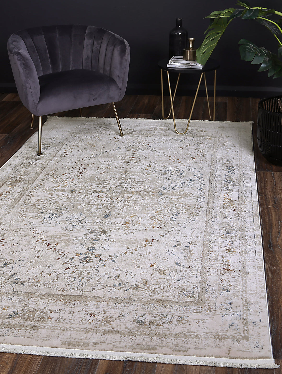 Bohemian Paradise Vintage Medalion Beige Multi Rug - DLB Furniture