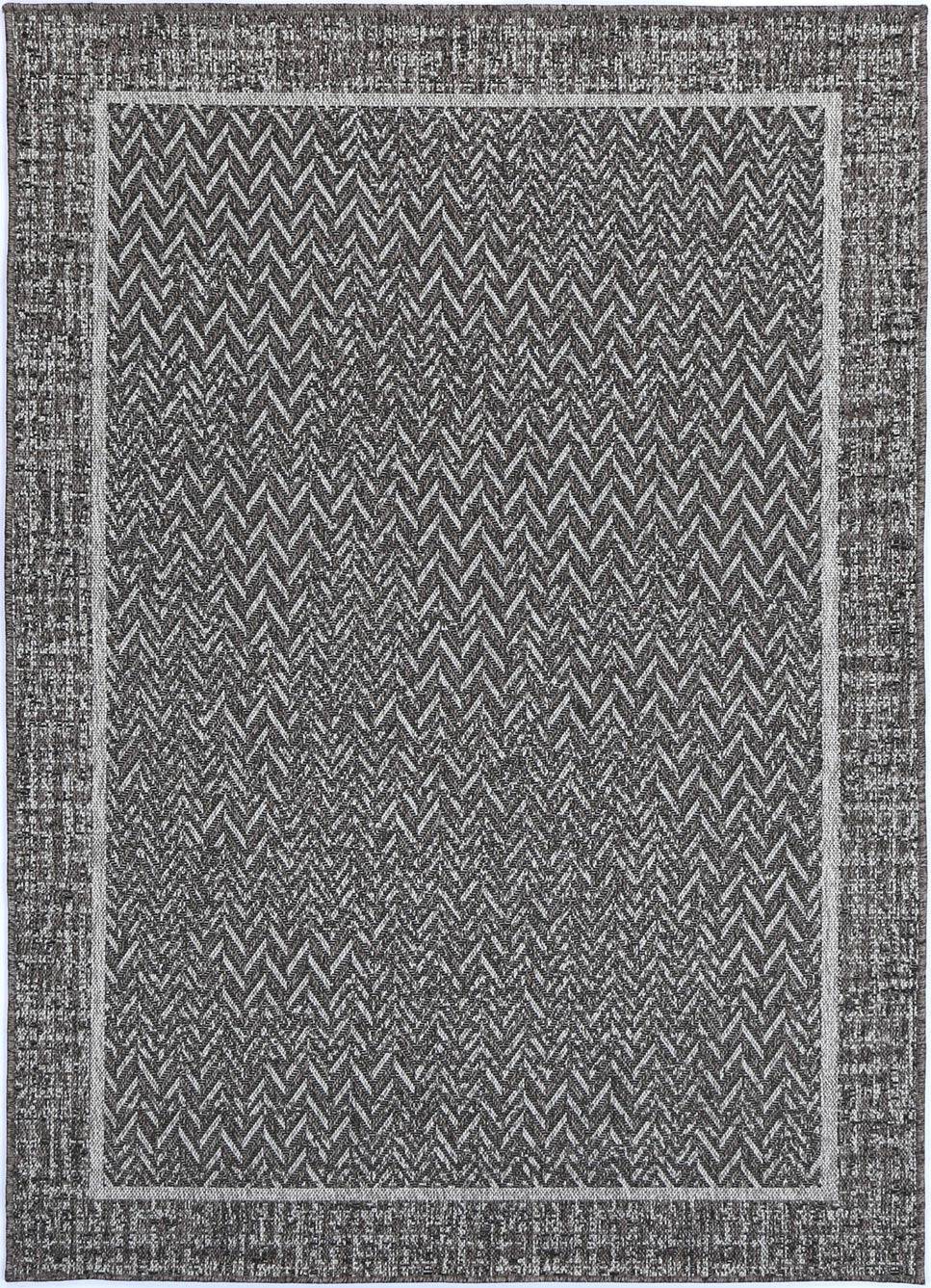 Capri Black Natural Boarder Rug - DLB Furniture