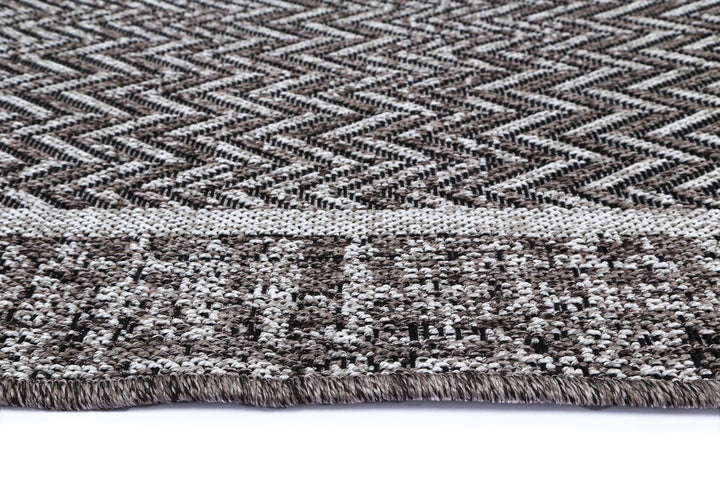 Capri Black Natural Boarder Rug - DLB Furniture
